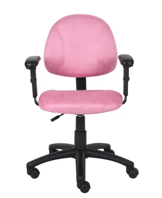 Boss Office Products Microfiber Deluxe Posture Chair W/ Adjustable Arms.