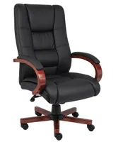 Boss Office Products High Back Executive Wood Finished Chair