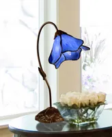 Dale Tiffany Poelking 1-Light Blue Lily Table Lamp