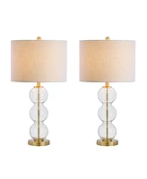 Jonathan Y Bella Glass Triple-Sphere Led Table Lamp, Set of 2