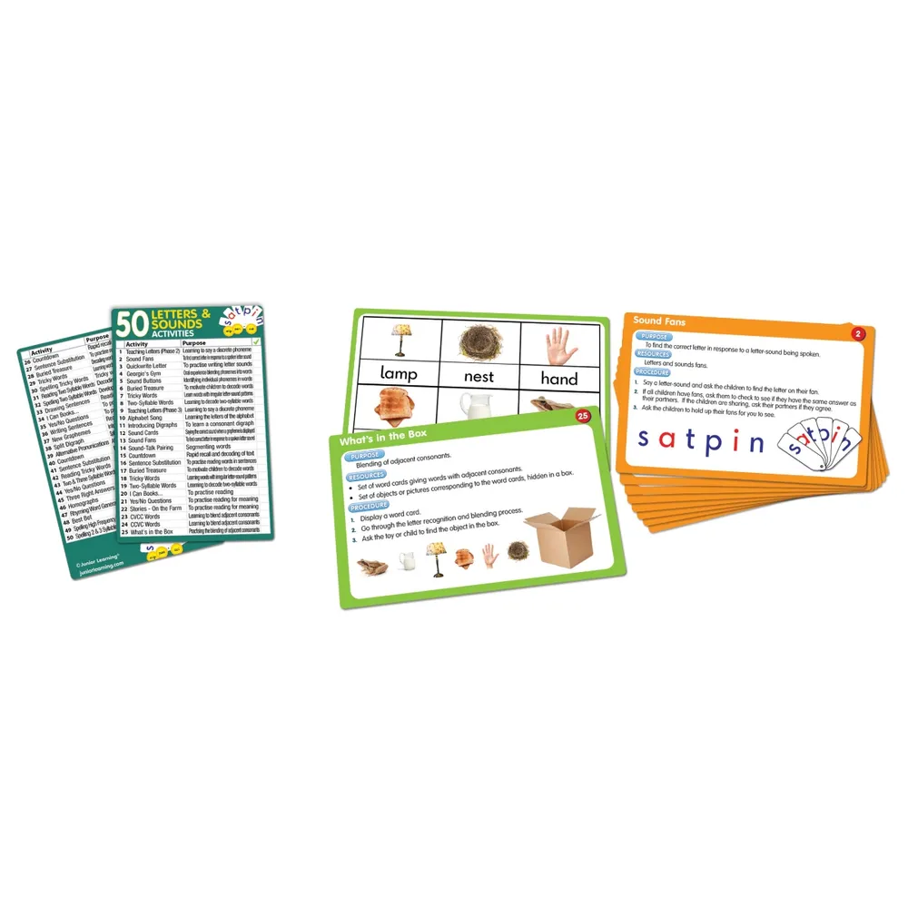 Junior Learning 50 Letters and Sounds Activities Learning Set