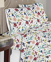 Celeste Home Luxury Weight Printed Cotton Flannel Sheet Set Twin