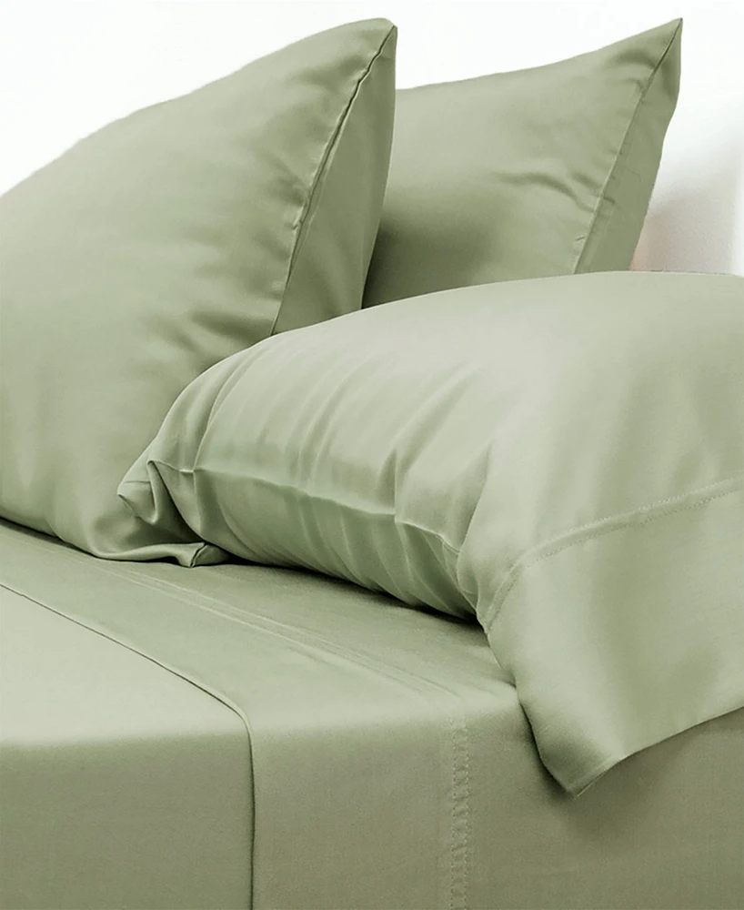 Cariloha Classic 4-Piece Twill Sheet Set | Sage | King | Viscose Material |Extra soft, Cooling for Hot Sleepers, Corner Bands