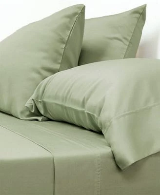 Cariloha Classic 4 Piece Twill Sheet Set Sage King Viscose Material Extra Soft Cooling For Hot Sleepers Corner Bands