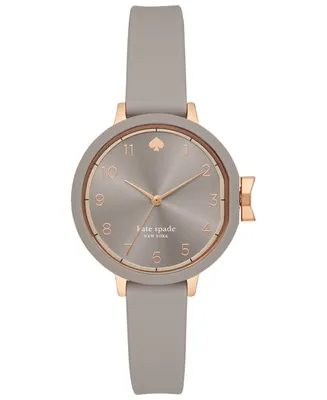 kate spade new york Women's Park Row Gray Silicone Strap Watch 34mm