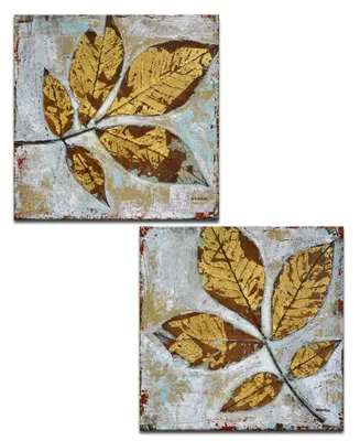 Ready2HangArt 'Gilded Fall Leaves' Canvas Wall Art, 30x30"