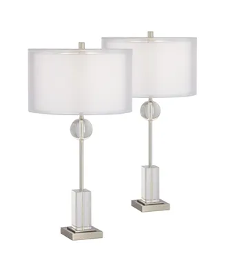 Pacific Coast Metal and Crystal Table Lamps - Set of 2