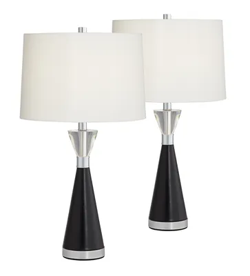 Pacific Coast Black Metal and Crystal Table Lamps - Set of 2