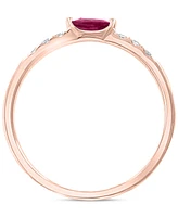 Effy Ruby (1/6 ct. t.w.) and Diamond (1/10 ct. t.w.) Ring in 14k Rose Gold (Also available in Tsavorite)