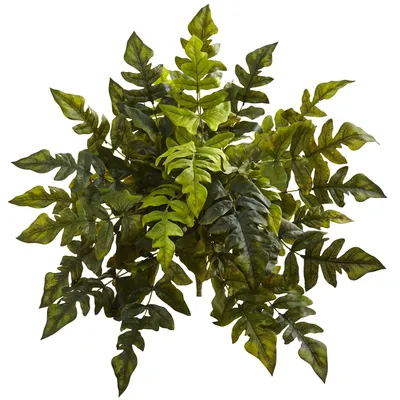 Nearly Natural 24" Holly Fern Artificial Plant, Set of 2