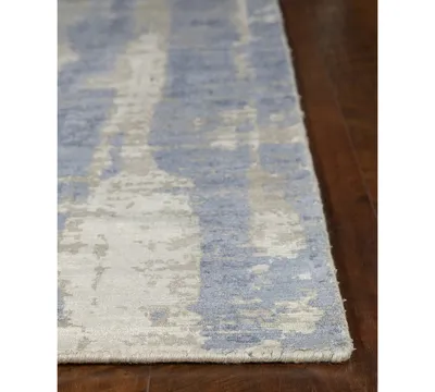 Kas Indulge Drizzle 0802 Gray/Blue 5' x 7' Area Rug