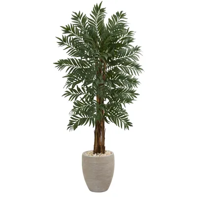 Nearly Natural 5' Parlor Artificial Palm Tree in Decorative Planter