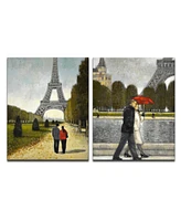 Ready2HangArt 'Romantic Walk I/Ii' 2 Piece France Canvas Wall Art Set