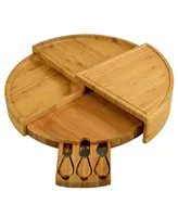 Picnic at Ascot Vienna Transforming Multilevel Bamboo Cheese Board Set with Tools