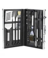Picnic at Ascot 20 Piece Stainless Steel Barbecue Grill Tool Set - Aluminum Case