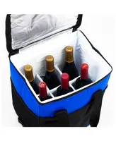 Picnic at Ascot Insulated 6 Bottle Wine Carrier on Wheels