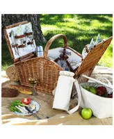 Picnic at Ascot Huntsman English-Style Picnic, Coffee Basket for 4 with Blanket