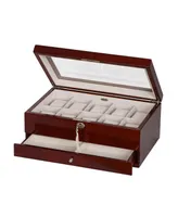 Mele & Co. Christo Glass Top Wooden Watch Box