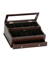 Mele & Co. Hampden Men's Glass Top Wooden Dresser Top Valet