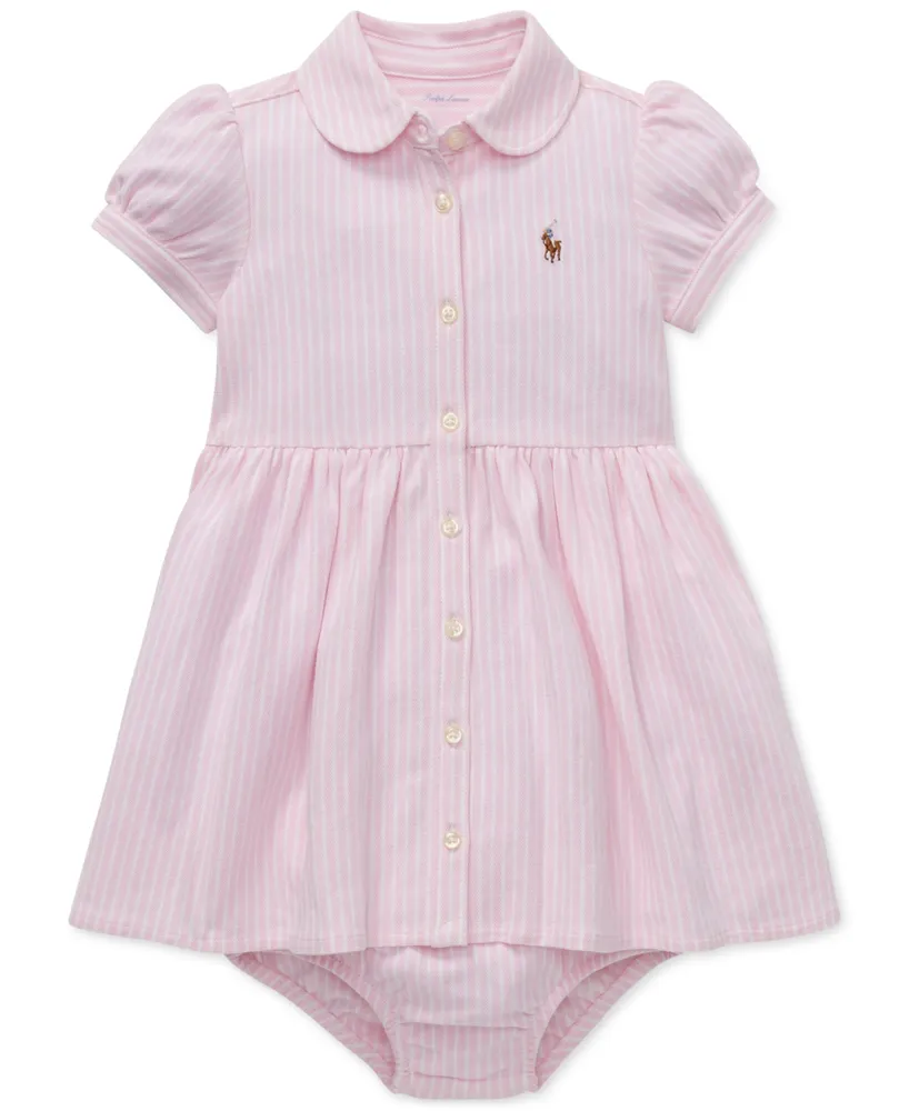 Polo Ralph Lauren Baby Girls Striped Knit Oxford Dress