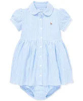 Polo Ralph Lauren Baby Girls Striped Knit Oxford Dress