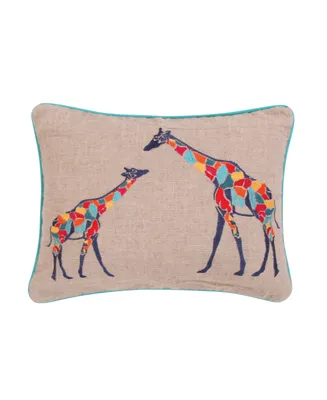 Levtex Mackenzie Giraffes Burlap Decorative Pillow, 14" x 18"