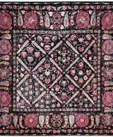 Safavieh Adirondack 203 Black and Fuchsia 6' x 6' Square Area Rug