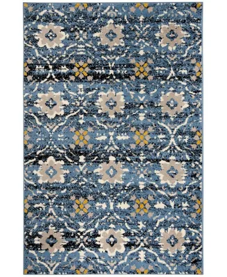 Safavieh Amsterdam Blue and Creme 5'1" x 7'6" Outdoor Area Rug