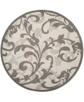 Safavieh Amherst AMT428 Ivory and Gray 7' x 7' Round Area Rug