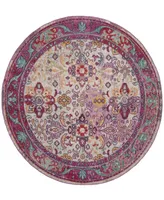 Safavieh Crystal CRS506 Light Blue and Fuchsia 7' x 7' Round Area Rug