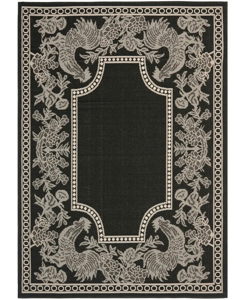 Safavieh Courtyard CY3305 Black and Sand 5'3" x 7'7" Sisal Weave Outdoor Area Rug