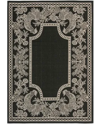 Safavieh Courtyard CY3305 Black and Sand 5'3" x 7'7" Sisal Weave Outdoor Area Rug