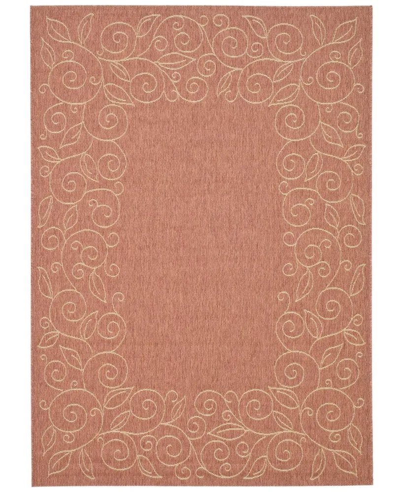 Safavieh Courtyard CY5139 Terracotta and Beige 5'3" x 7'7" Outdoor Area Rug