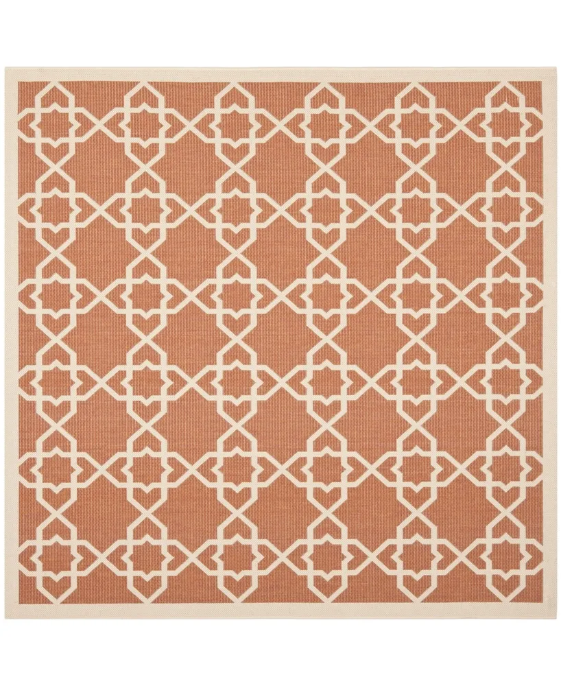 Safavieh Courtyard CY6032 Terracotta and Beige 6'7" x 6'7" Square Outdoor Area Rug