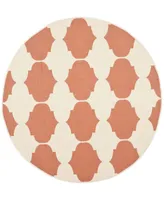 Safavieh Courtyard CY6162 Beige and Terracotta 5'3" x 5'3" Round Outdoor Area Rug