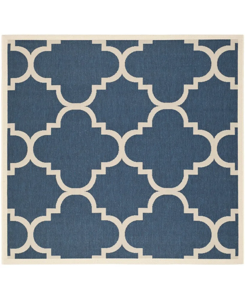 Safavieh Courtyard CY6243 Navy and Beige 6'7" x 6'7" Sisal Weave Square Outdoor Area Rug