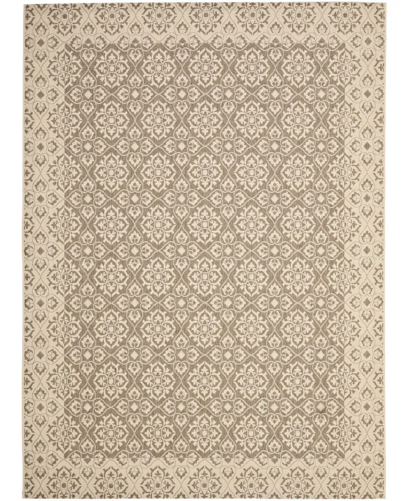 Safavieh Courtyard CY6550 Brown and Creme 8' x 11' Outdoor Area Rug