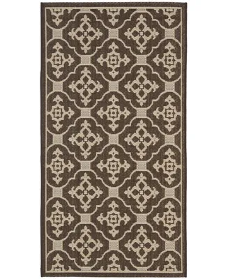 Safavieh Courtyard CY6564 Chocolate and Cream 2'7" x 5' Outdoor Area Rug