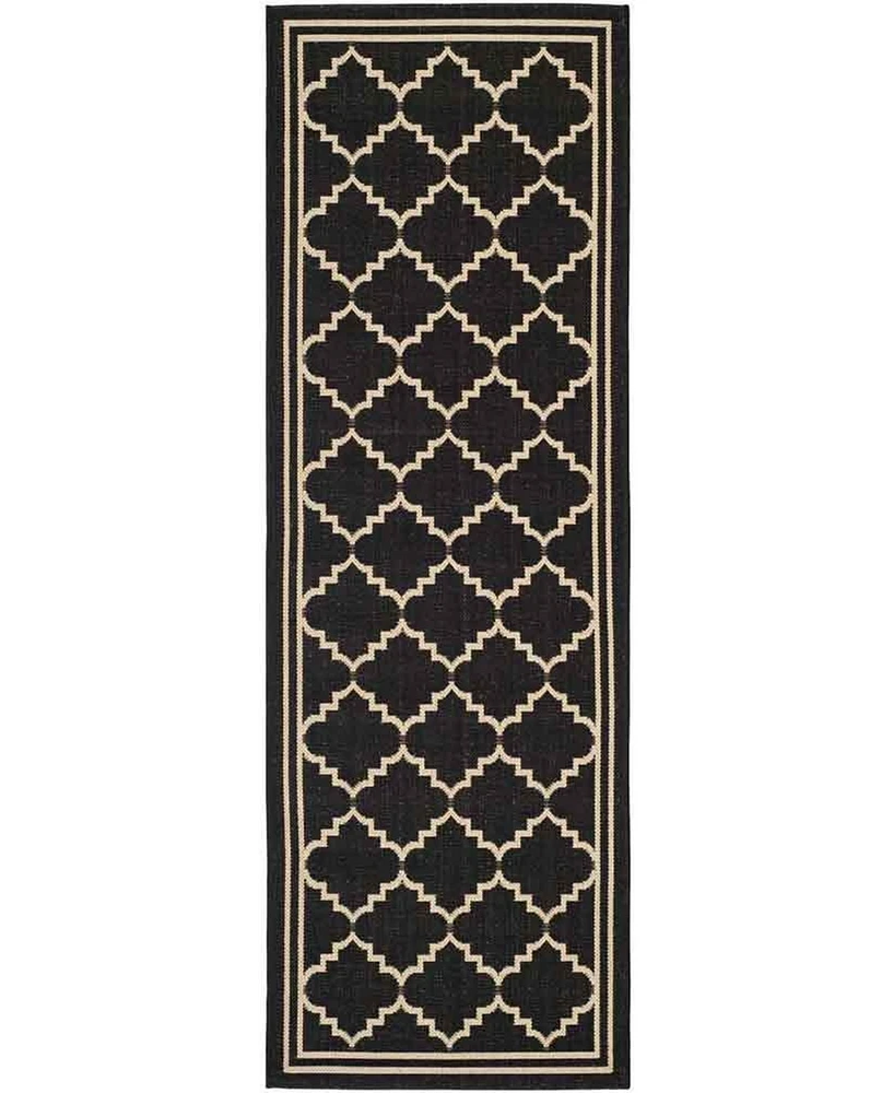 Safavieh Courtyard CY6889 Black and Creme 2'3" x 6'7" Sisal Weave Runner Outdoor Area Rug