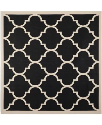 Safavieh Courtyard CY6914 Black and Beige 7'10" x 7'10" Sisal Weave Square Outdoor Area Rug