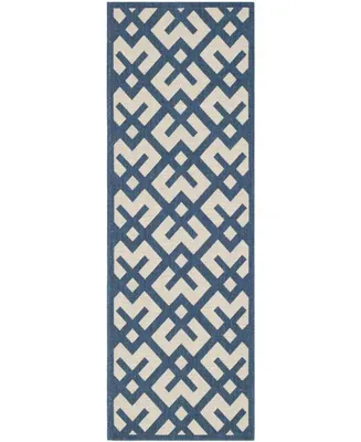 Safavieh Courtyard CY6915 Navy and Beige 2'3" x 6'7" Sisal Weave Runner Outdoor Area Rug