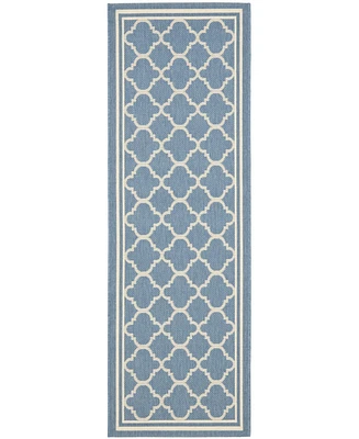 Safavieh Courtyard CY6918 Blue and Beige 2'3" x 6'7" Sisal Weave Runner Outdoor Area Rug