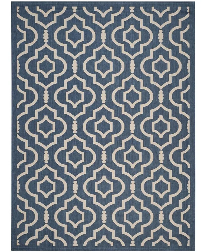 Safavieh Courtyard CY6926 Navy and Beige 8' x 11' Sisal Weave Outdoor Area Rug