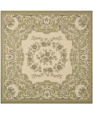 Safavieh Courtyard CY7208 Cream and Green 6'7" x 6'7" Sisal Weave Square Outdoor Area Rug