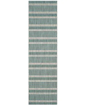 Safavieh Courtyard CY8062 Grey and Blue 2'3" x 8' Runner Outdoor Area Rug