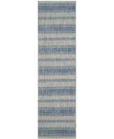 Safavieh Courtyard CY8464 Grey and Navy 2'3" x 8' Runner Outdoor Area Rug