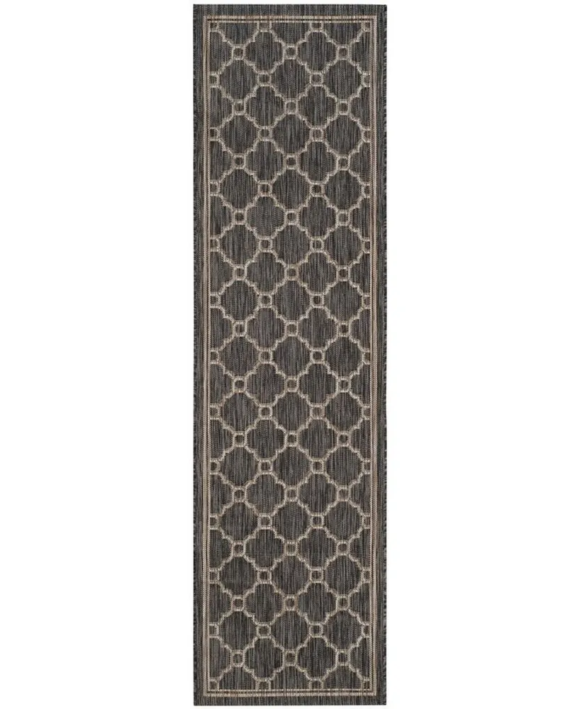 Safavieh Courtyard CY8471 Natural and Black 2'3" x 8' Runner Outdoor Area Rug