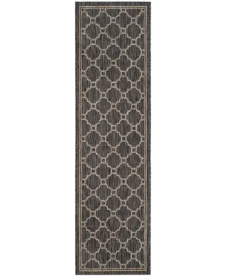 Safavieh Courtyard CY8471 Natural and Black 2'3" x 8' Runner Outdoor Area Rug