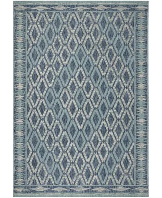 Safavieh Courtyard CY8531 Navy and Aqua 5'3" x 7'7" Outdoor Area Rug