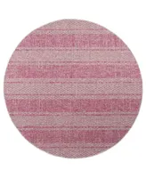 Safavieh Courtyard CY8736 Light Gray and Fuchsia 6'7" x 6'7" Sisal Weave Round Outdoor Area Rug